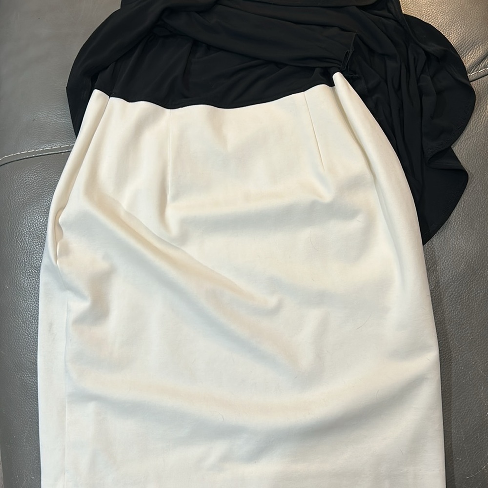 Ralph Lauren Black and White Asymmetrical Sheath Cocktail Dress. Size 8. EUC - Picture 4 of 7